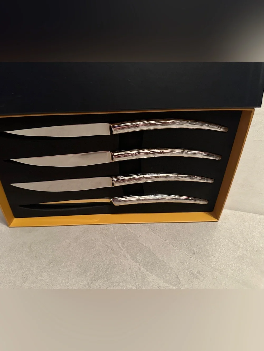 Argent Orfevres 4 Piece Steak Knife Set “Willow” Forged Stainless Steel NEW